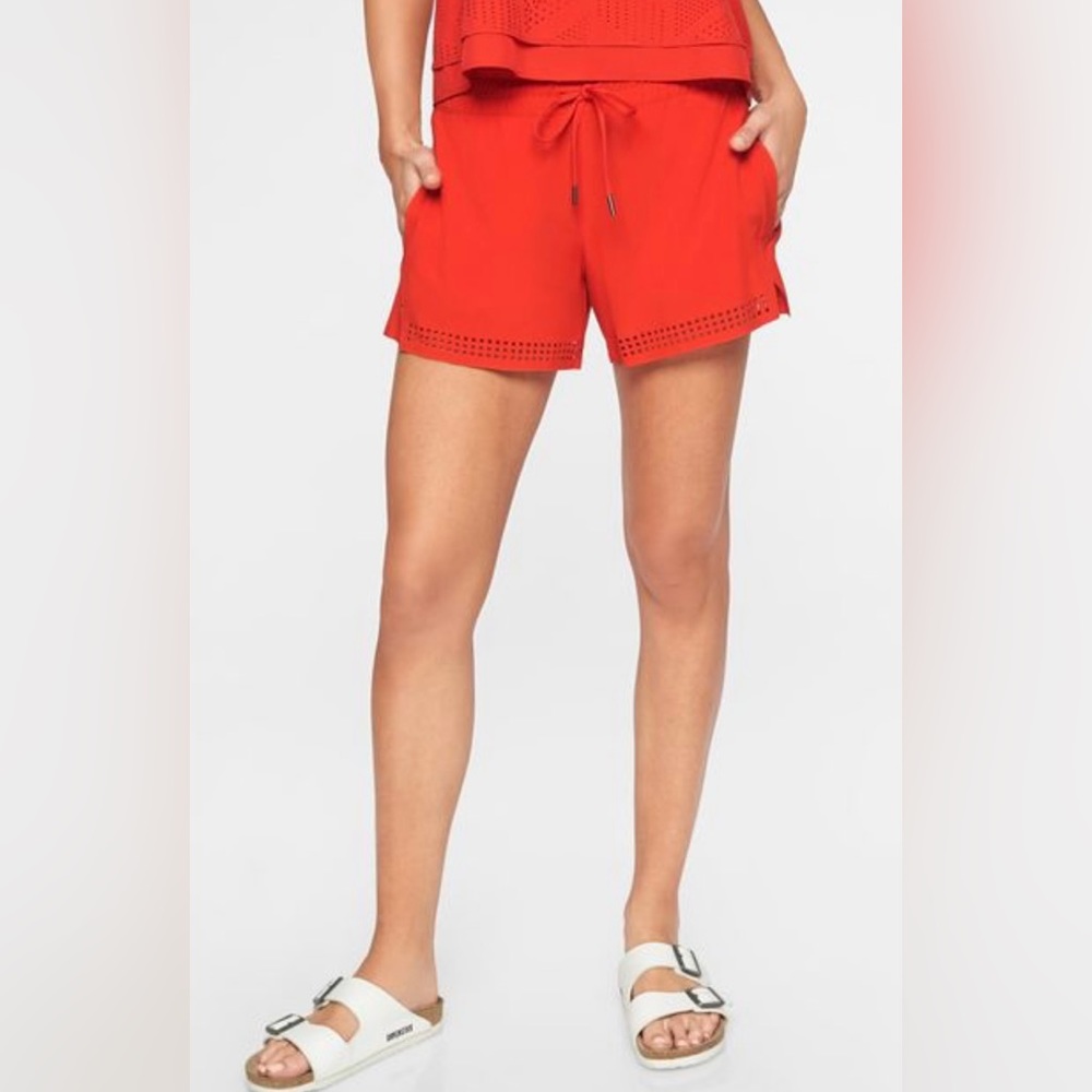Athleta Baja Shorts Hibiscous Red -  Size 4